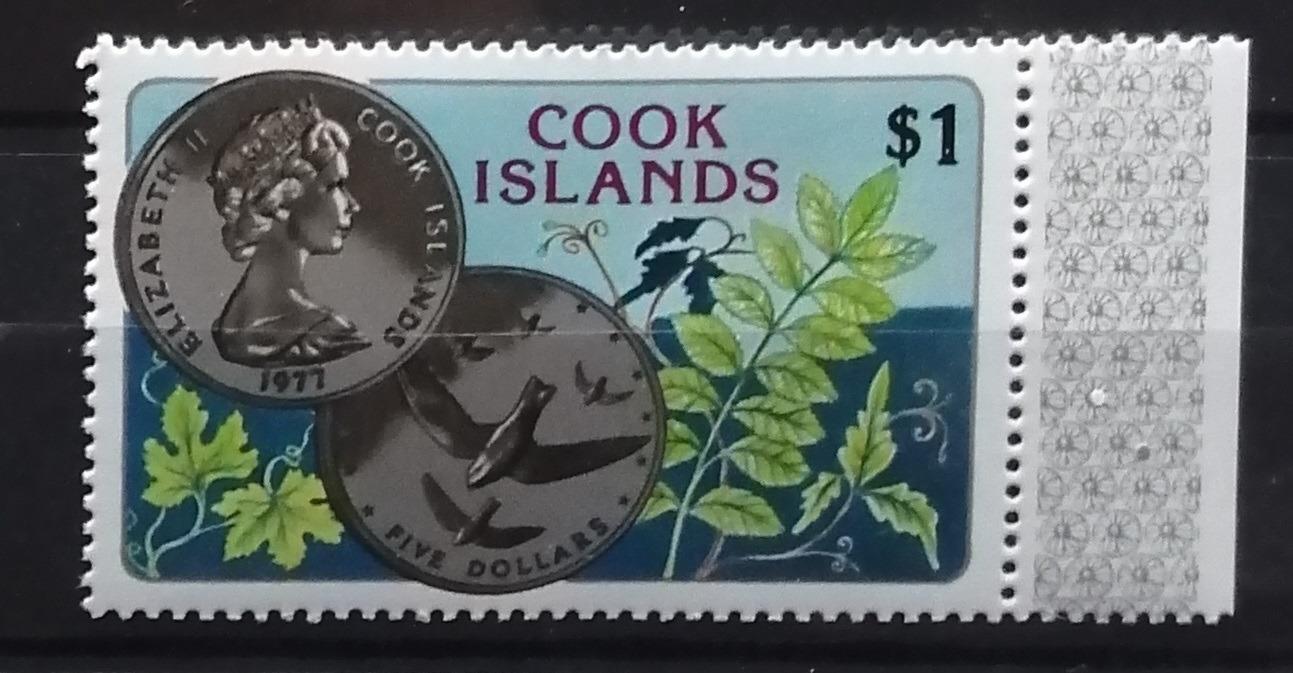 Cookovy ostrovy 1977 Mi.546 5,5€ Národní ochrana přírody a mince