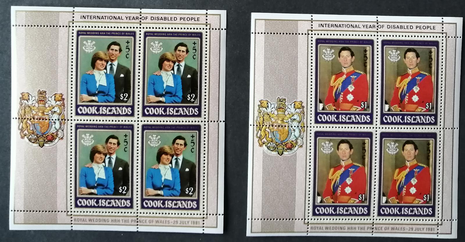 Cookovy ostrovy 1981 Mi.797-8Kb. +36€ Přetisky charity v ARŠÍCÍCH!