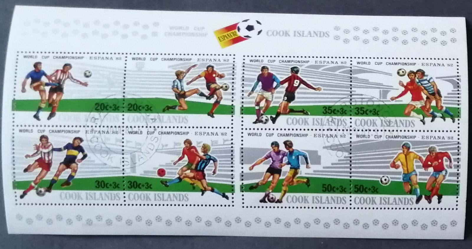 Cookovy ostrovy 1982 Bl.116 7€ Fotbalové mistrovství a sport