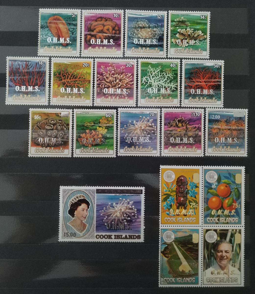Cookovy ostrovy 1985-90 125€ Úřední přetisky OHMS - Korály s dotisky