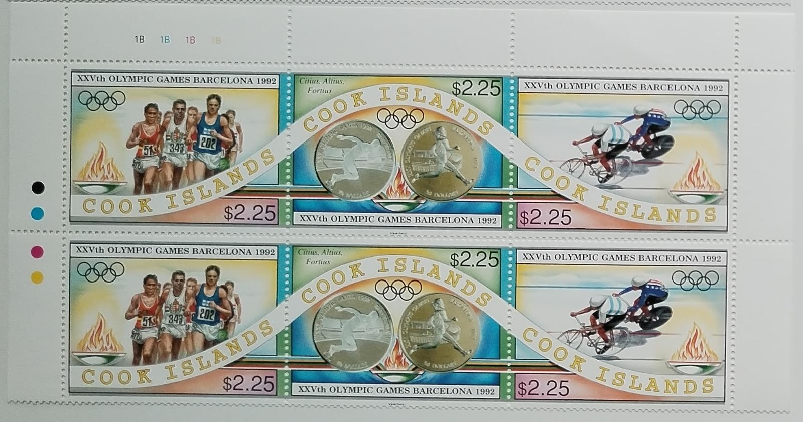 Cookovy ostrovy 1990 32€ Olympijské hry Barcelona, Sport PÁRY