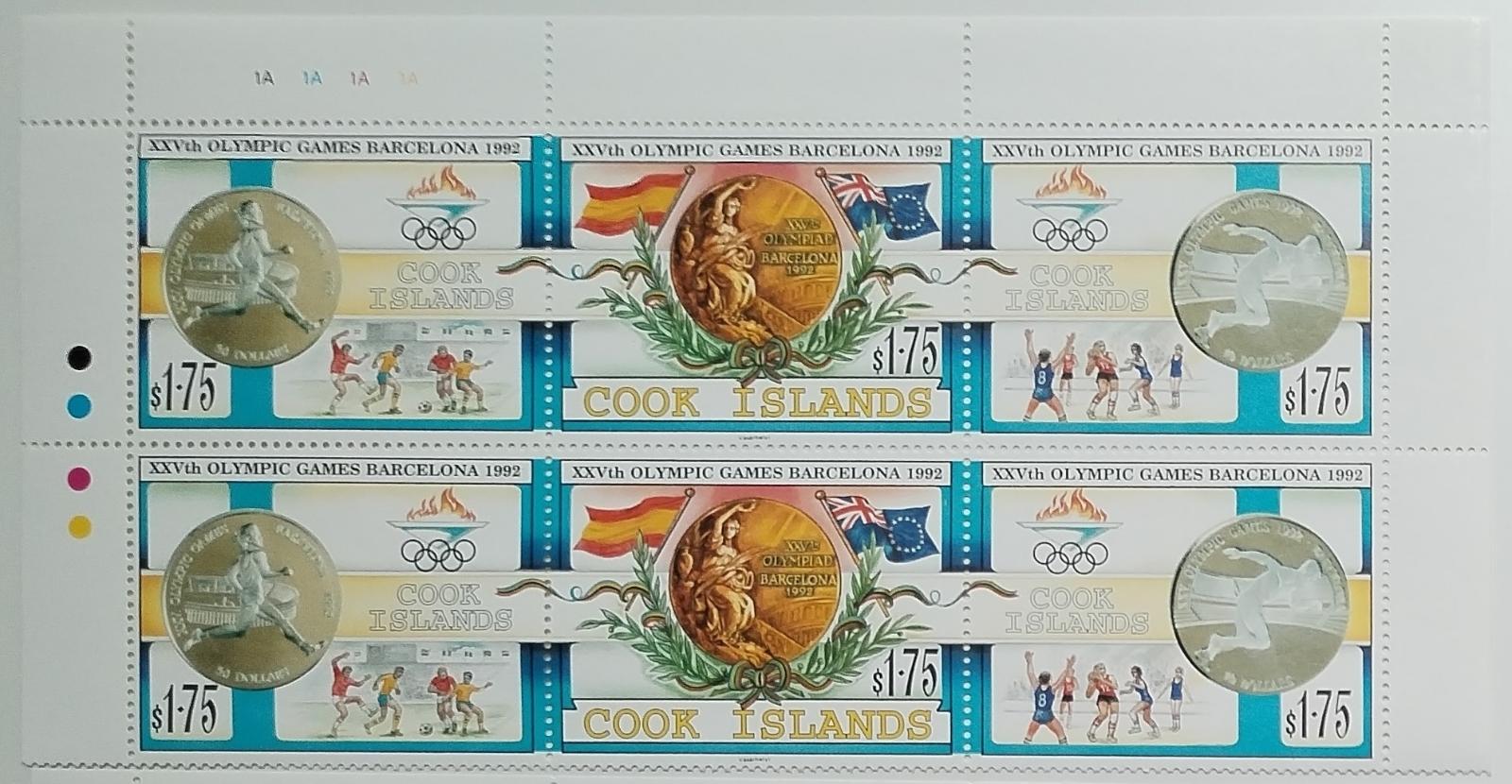 Cookovy ostrovy 1992 39€ Olympijské hry Barcelona, Sport PÁRY