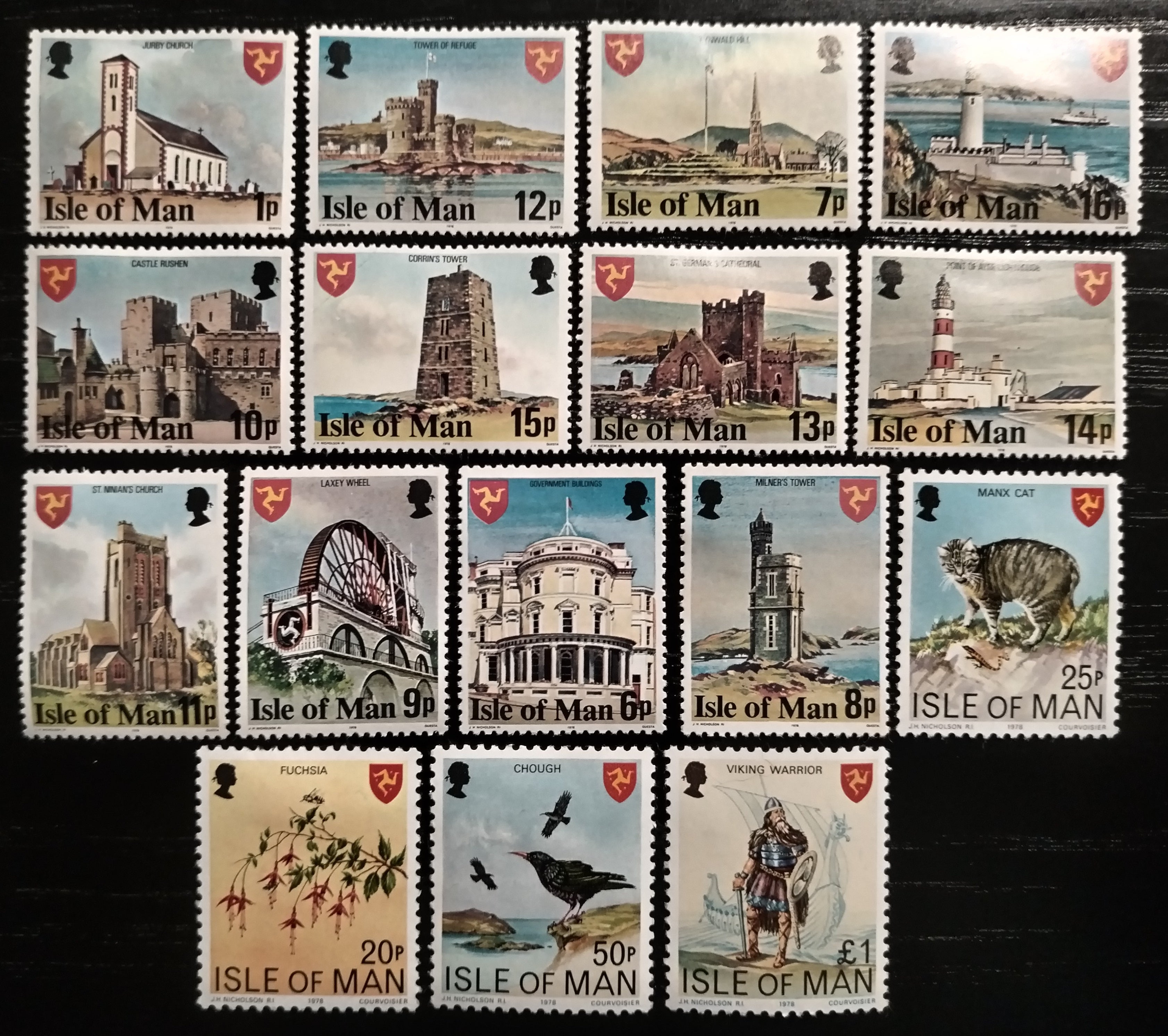 Ostrov Man 1978 Definitiva: Ostrovní budovy a symboly, Květiny a kočky