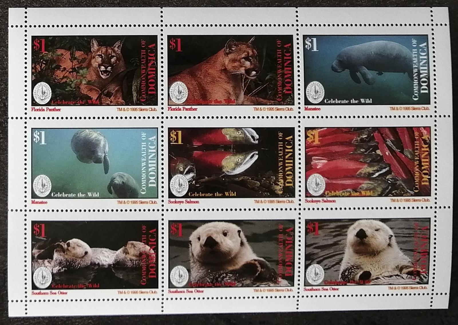 Dominika 1995 7,5€ Století Sierra Club, Divoké kočky, vodní savci
