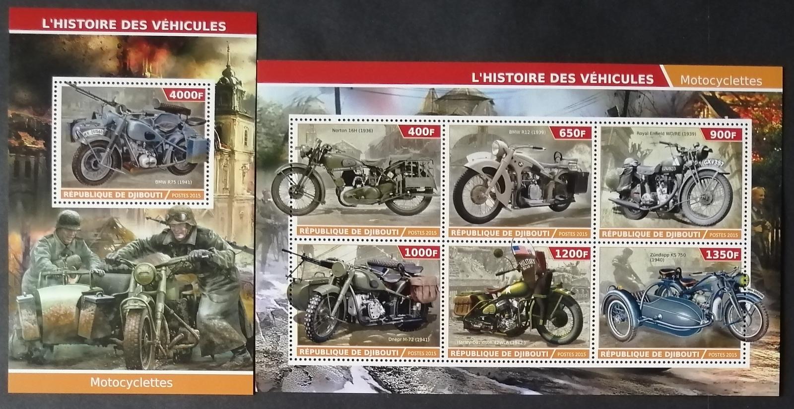 Džibutsko 2015 Armádní vojenské motocykly a motorky