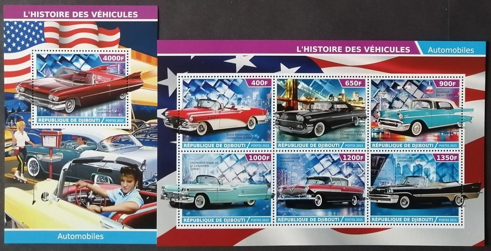 Džibutsko 2015 Retro automobily USA, Chevrolet, Cadillac, Hudson