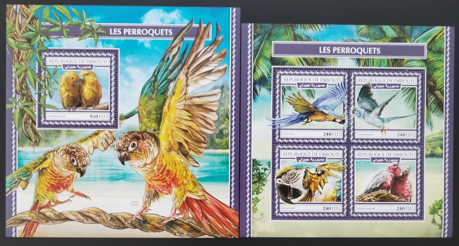 Džibutsko 2017 Papoušci a tropičtí ptáci Afriky