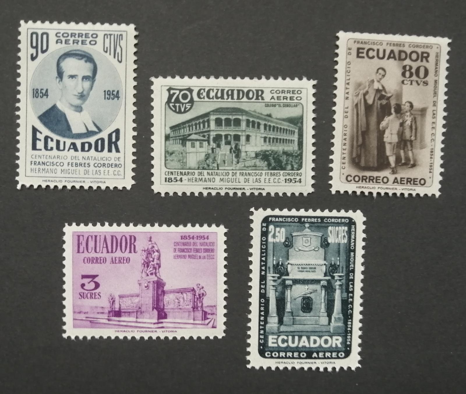 Ekvádor 1954 Mi.856-0 1,7€ Století kněze Cordera, stavby a křesťanství