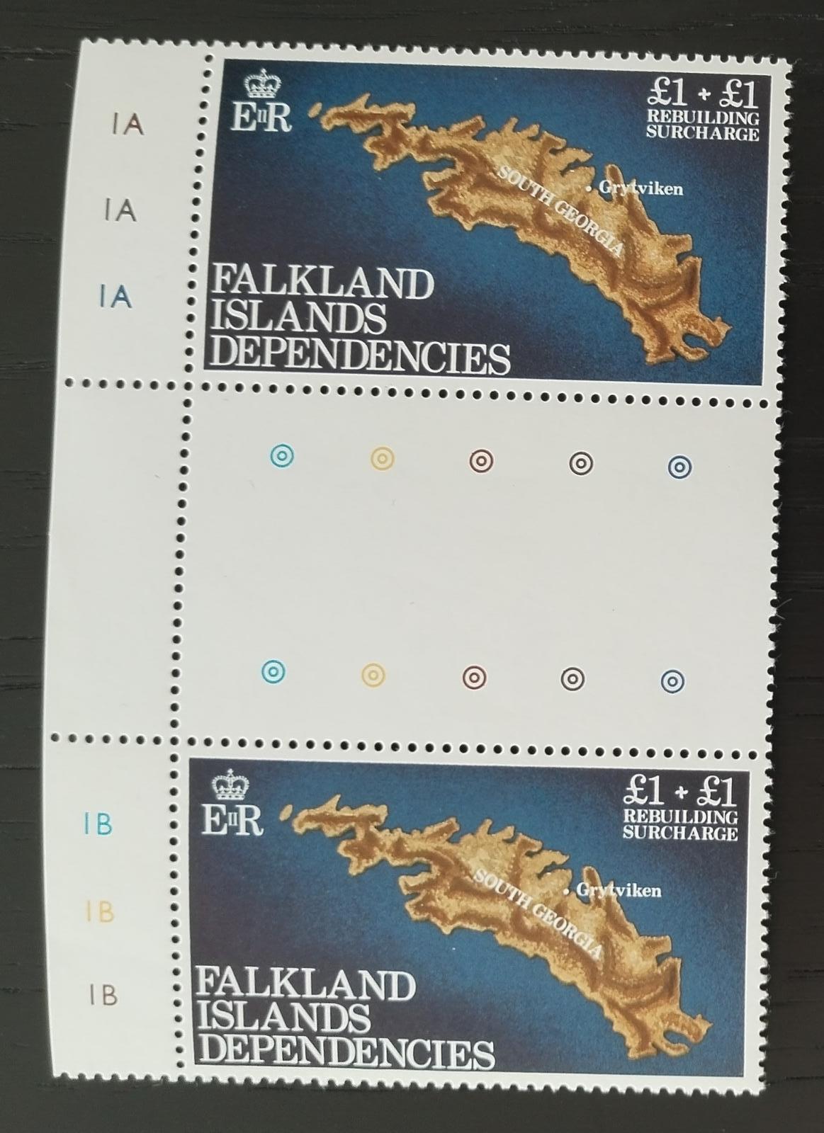 Falklandské Dependence 1982 Sbírka na obnovu ostrovů GUTTER PÁRY