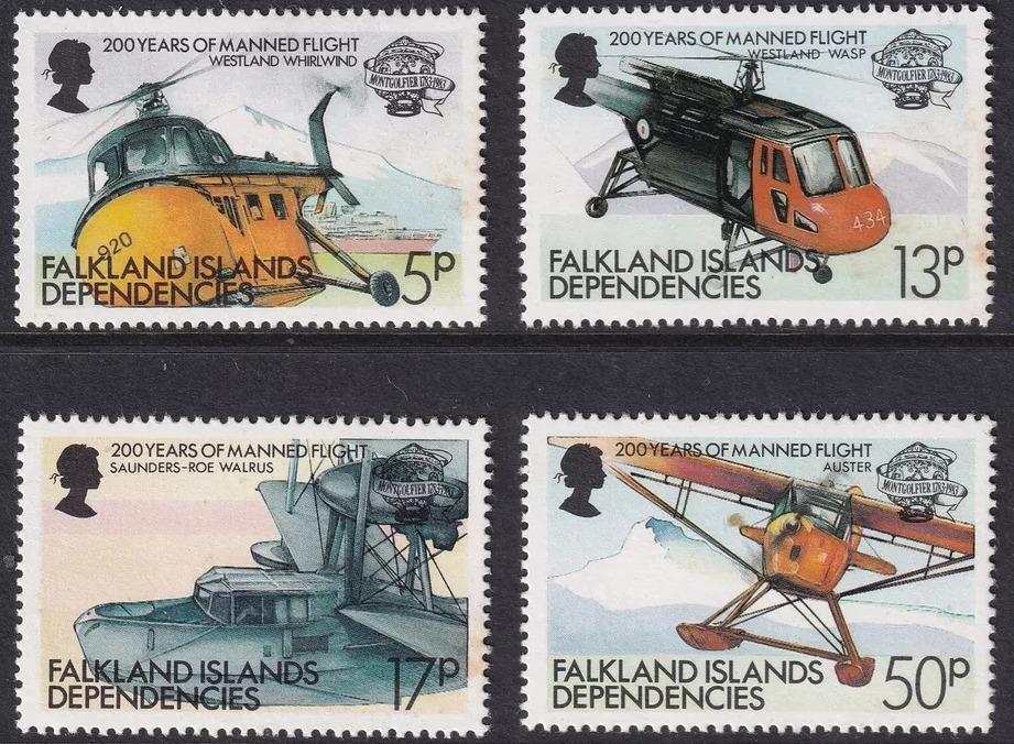 Falklandské dependence 1983 Letadla a vrtulníky