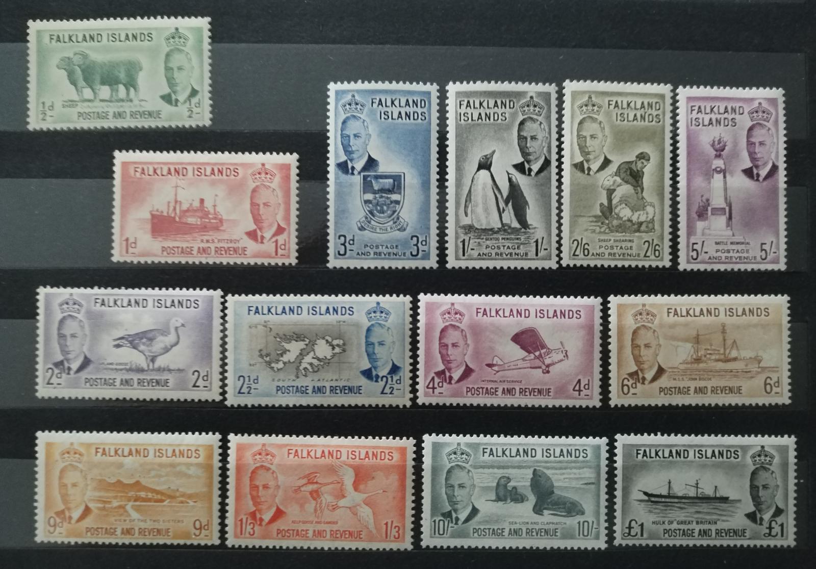 Falklandské ostrovy 1952 180£ Definitiva krále Jiřího VI. a fauna