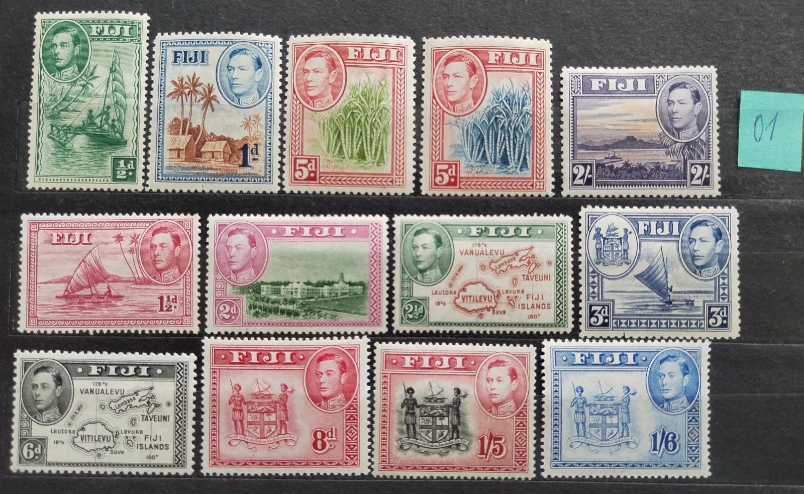 Fidži 1938-5 +80£ Výběr z definitivy Jiřího VI. po 2s