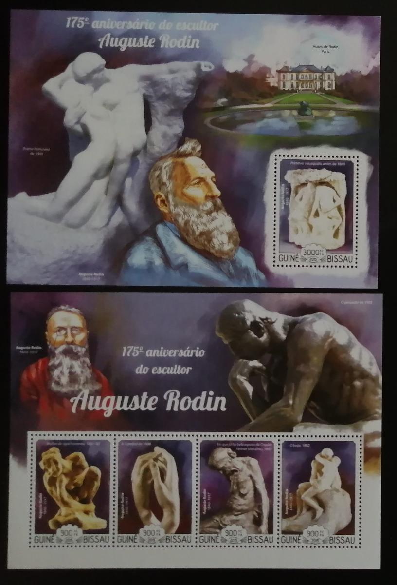 G.-Bissau 2015 Mi.7629-2+Bl.1328 26€-175 let A. Rodina, sochař a umění