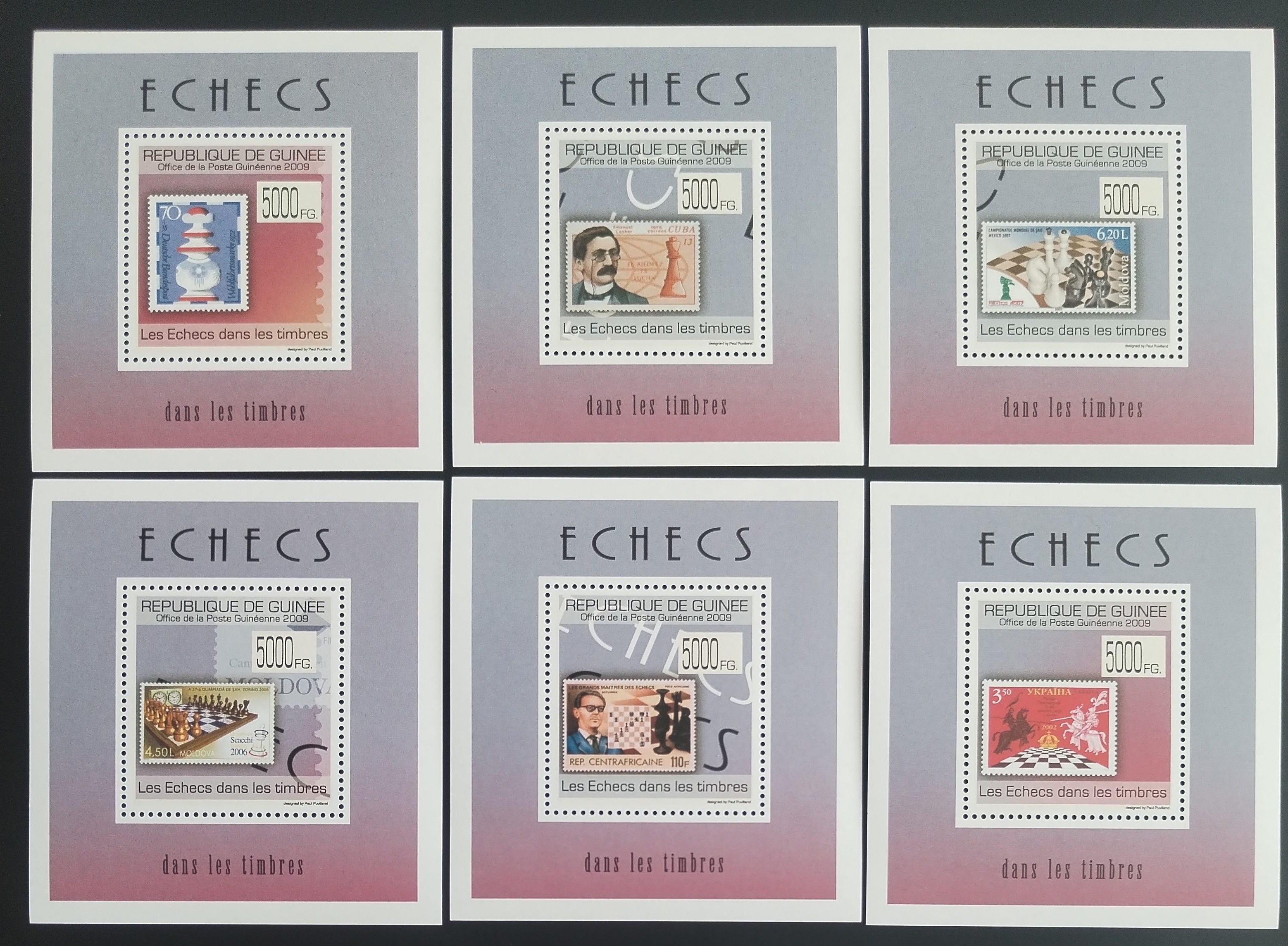 Guinea 2009 Šachy na známkách DELUXE