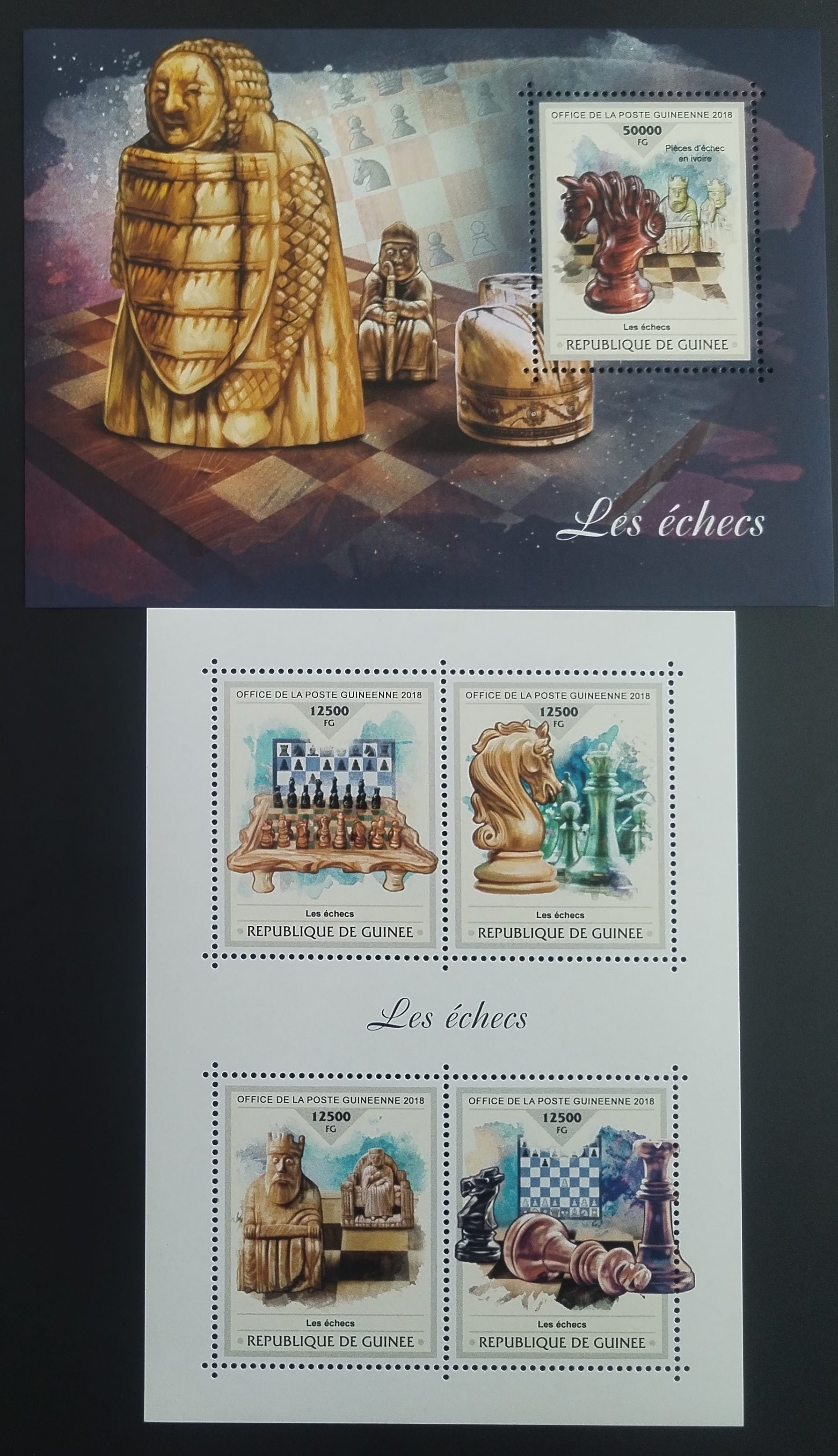 Guinea 2018 Historické figury, Šachy