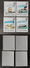 Gambie. 1984 6,5€ Výročí Lloyd's, Lodě a obchod, Plachetnice (popis)