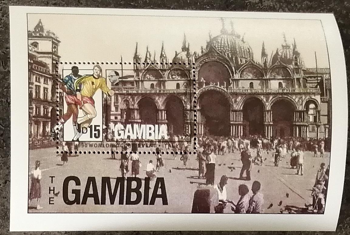 Gambie 1989 Bl.72 8,5€ Mistrovství ve fotbale Itálie, Sport a Benátky