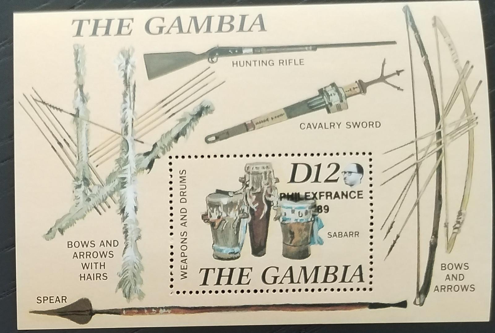 Gambie 1989 Výstava PHILEX, Domorodé zbraně