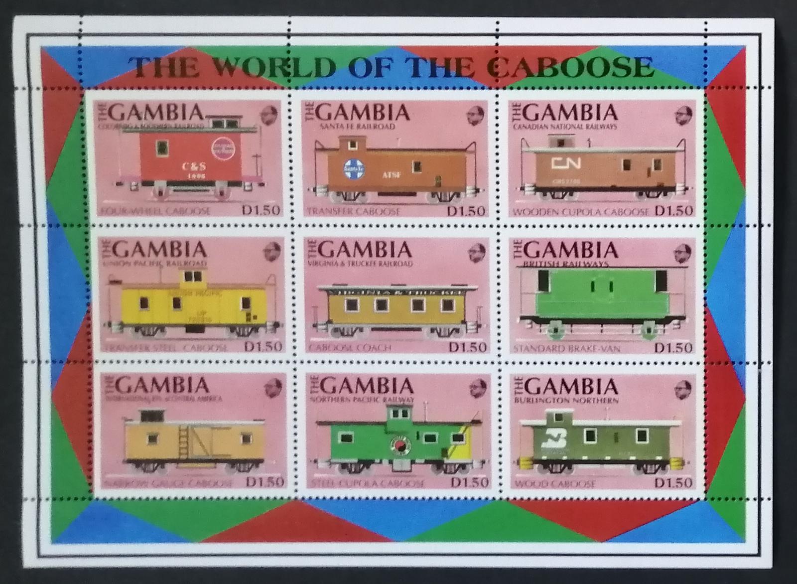Gambie 1991 Mi.1219-7 6,5€ Nákladní vagóny a vlaky