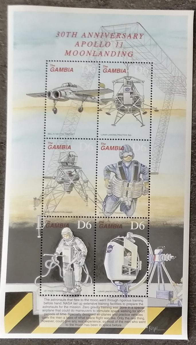 Gambie 1999 8,5€ 30 let přistání na Měsíci, Mise Apollo 11