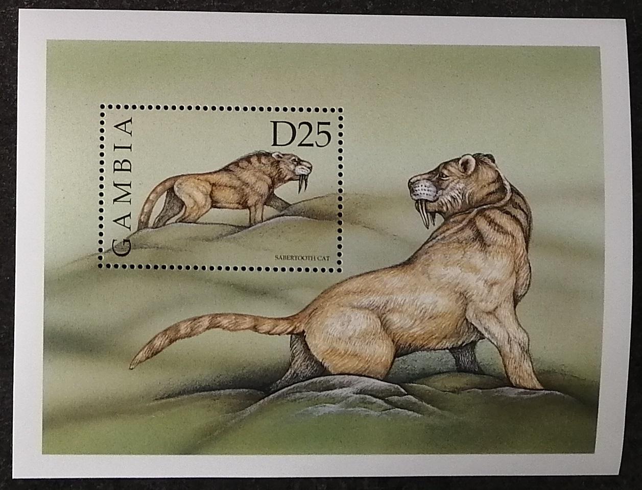 Gambie 1999 Bl.434 6,5€ Pravěká fauna - šavlozuby tygr