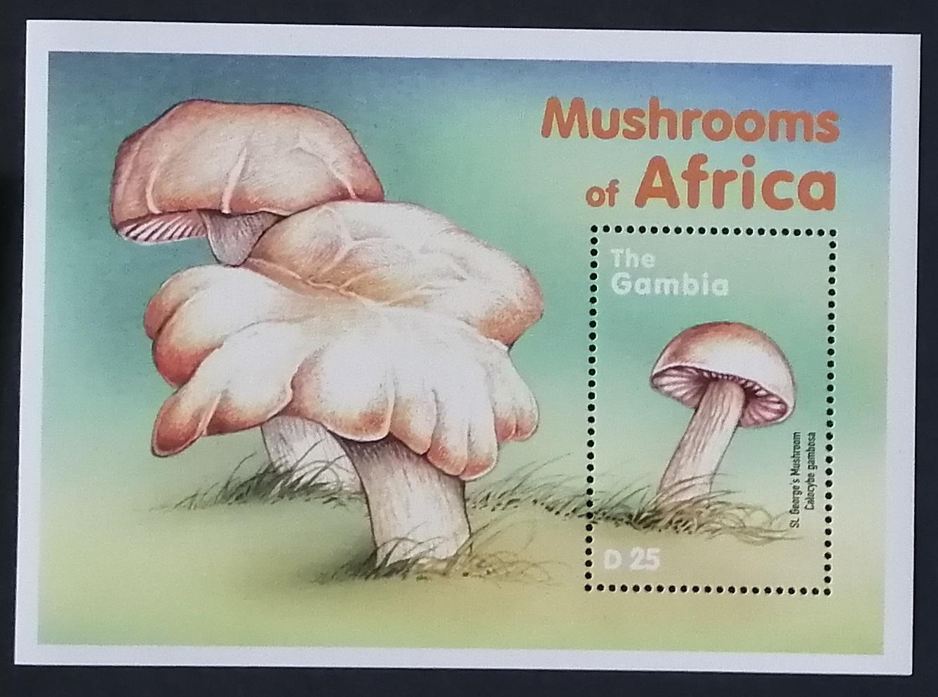 Gambie 2000 Bl.465 7€ Houby a flora, Calocybe gambosa