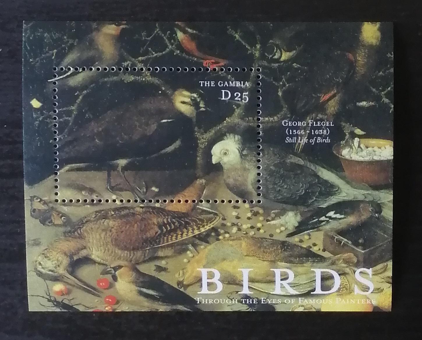 Gambie 2000 Bl.492 7€ Ptáci a fauna v umění, malíř Flegel