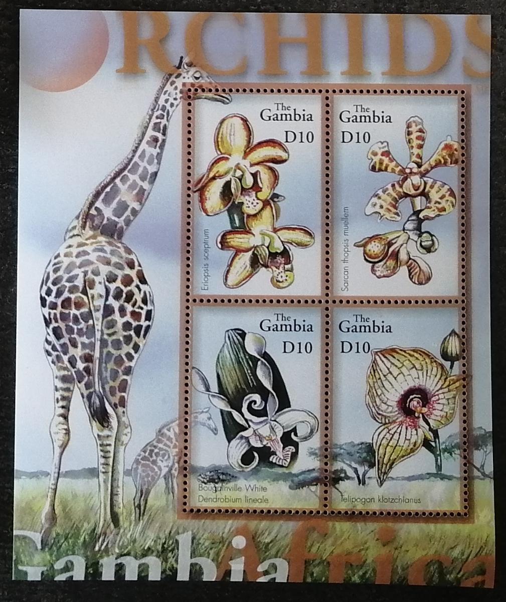 Gambie 2001 9€ Africké květiny a orchideje, Flora