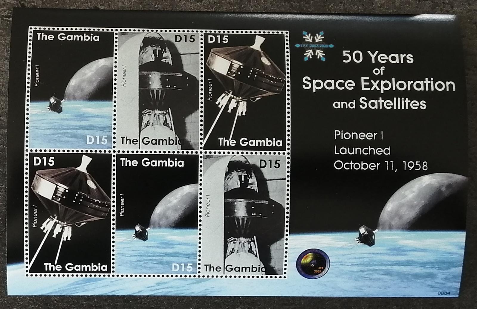 Gambie 2008 8€ 50 let satelitů - průzkum vesmíru a sondy