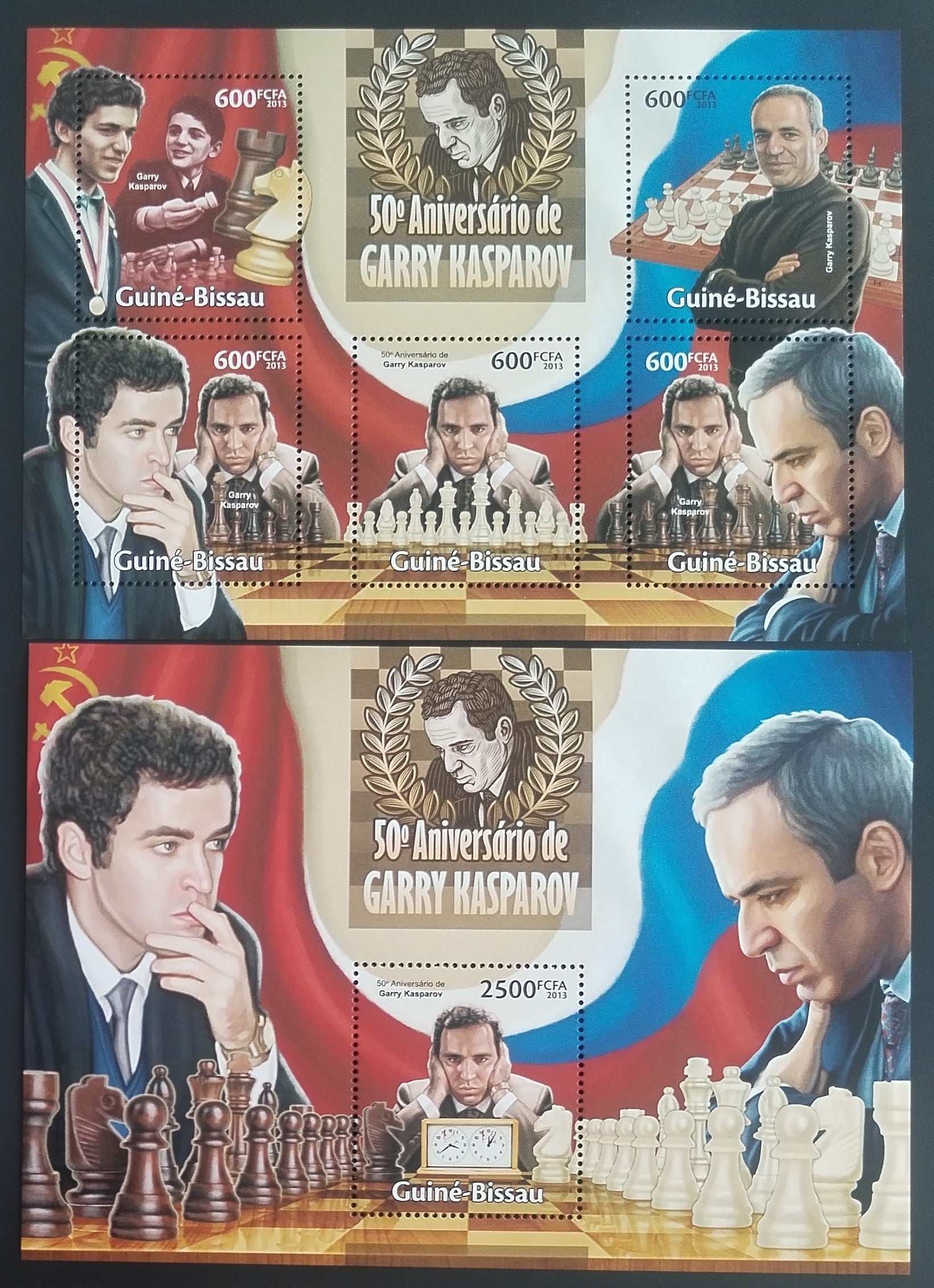 Guinea Bissau 2013 Garry Kasparov a šachy