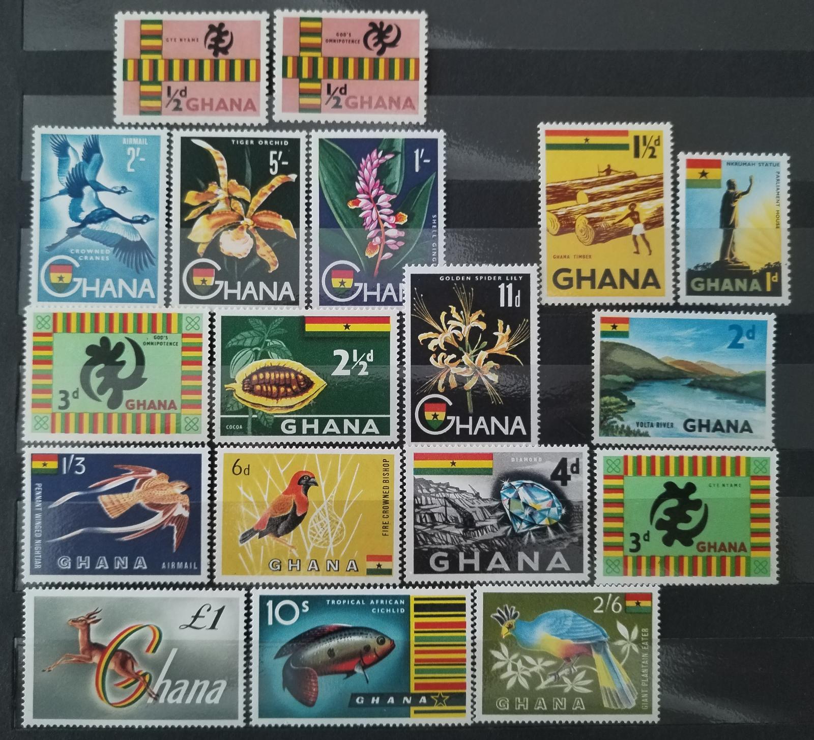Ghana 1959-1 Svěží definitiva africké země (1£ jediná *) s oba typy
