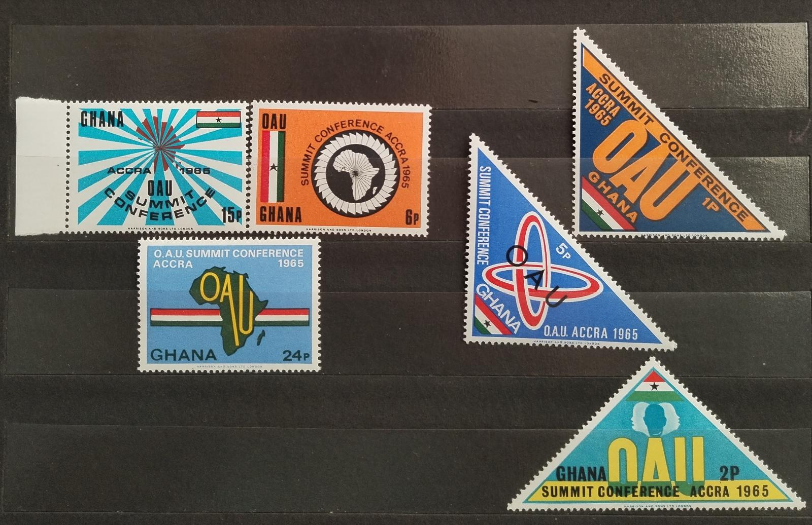 Ghana 1965 Konference africké jednoty, mapy a vlajky