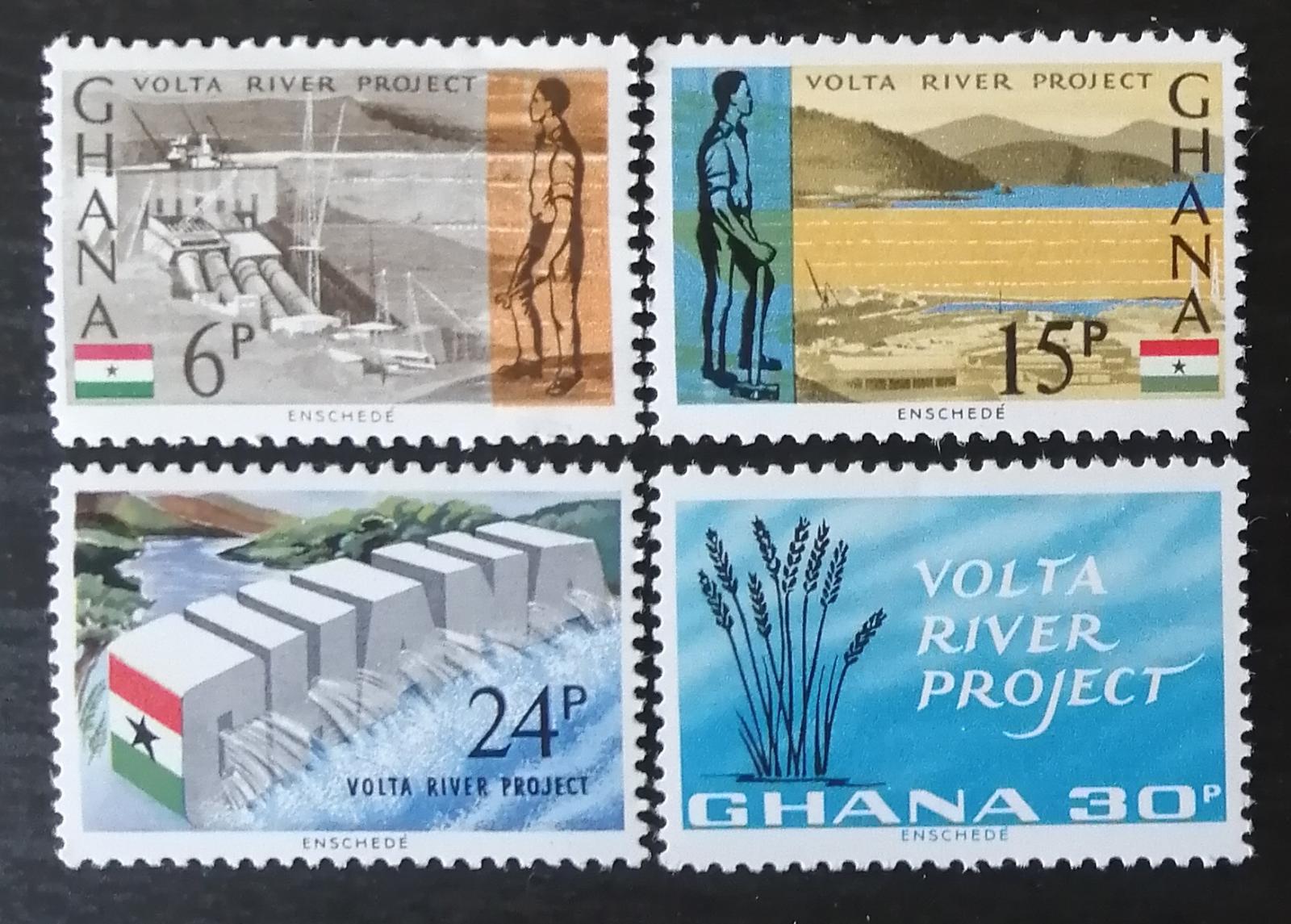 Ghana 1966 Budování na řece Volta, inženýrství