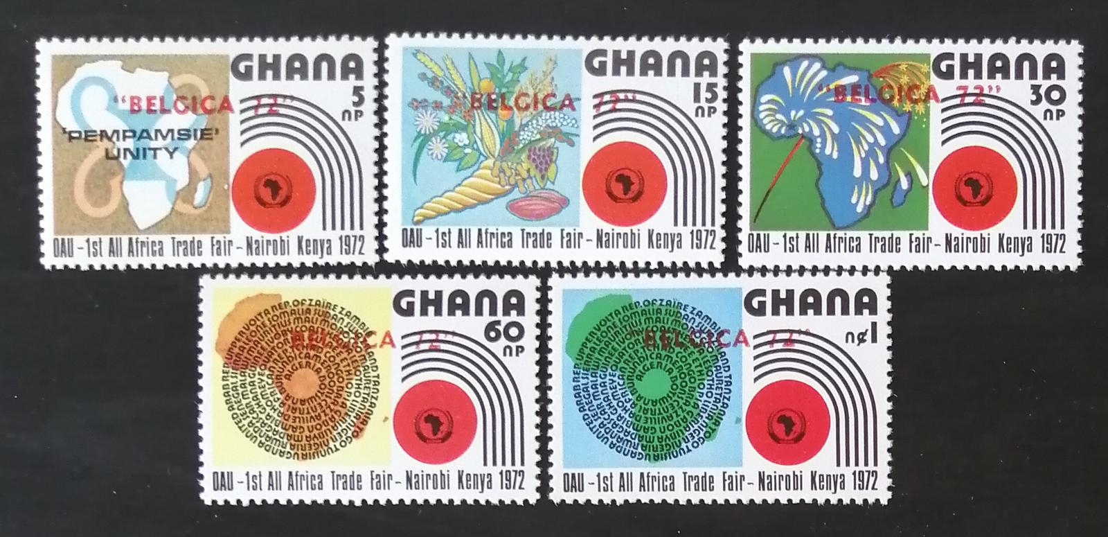 Ghana 1972 15€ První africký trh Nairobi, přetisky BELGICA