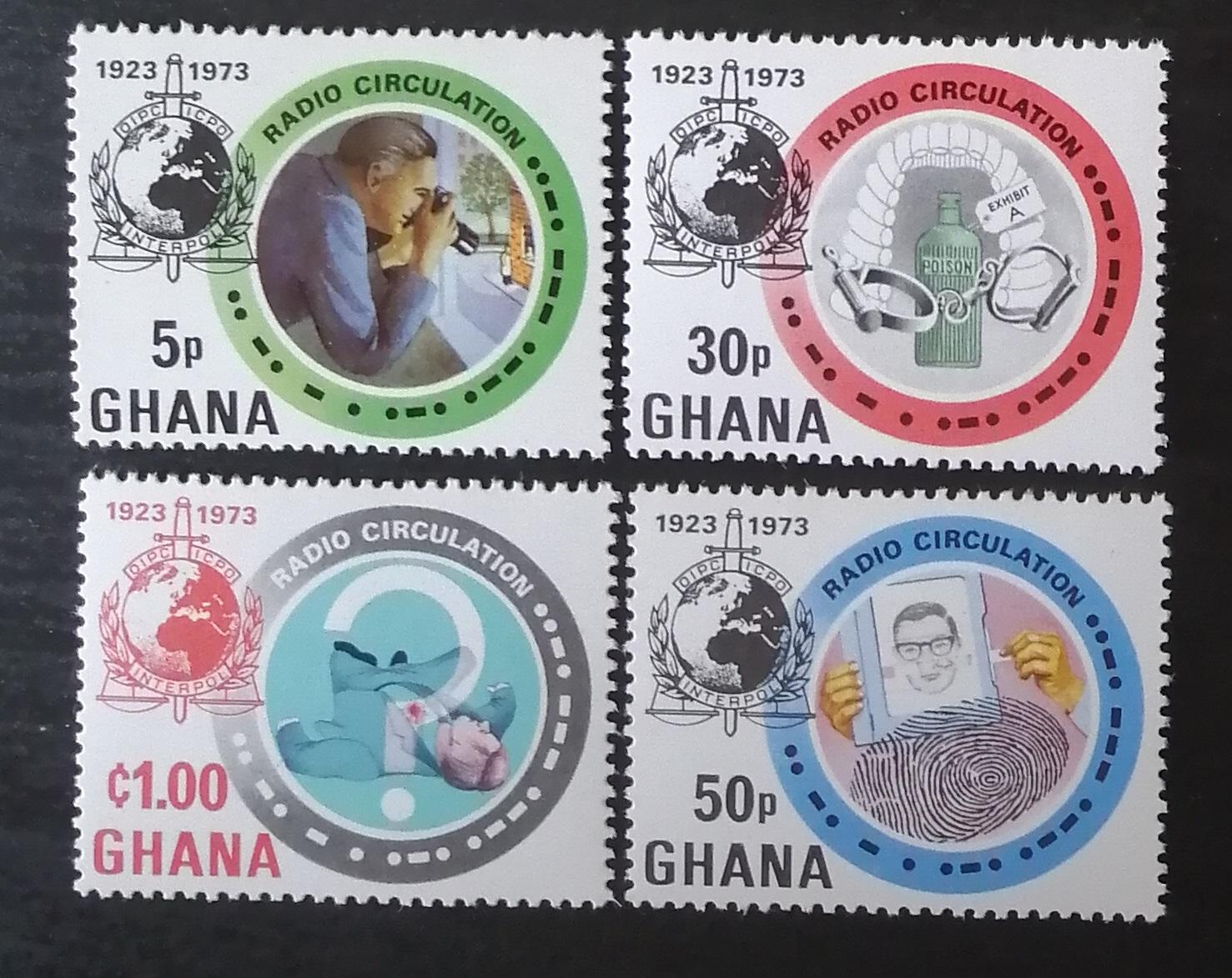 Ghana 1973 8€ 50 let INTERPOLu, bezpečnostní složky