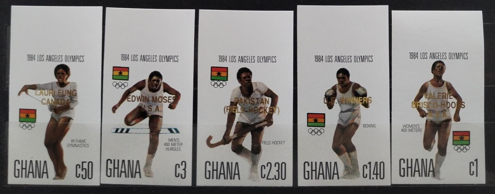 Ghana 1984 Přetisky medailistů, Olympijské hry a sport IMPERF