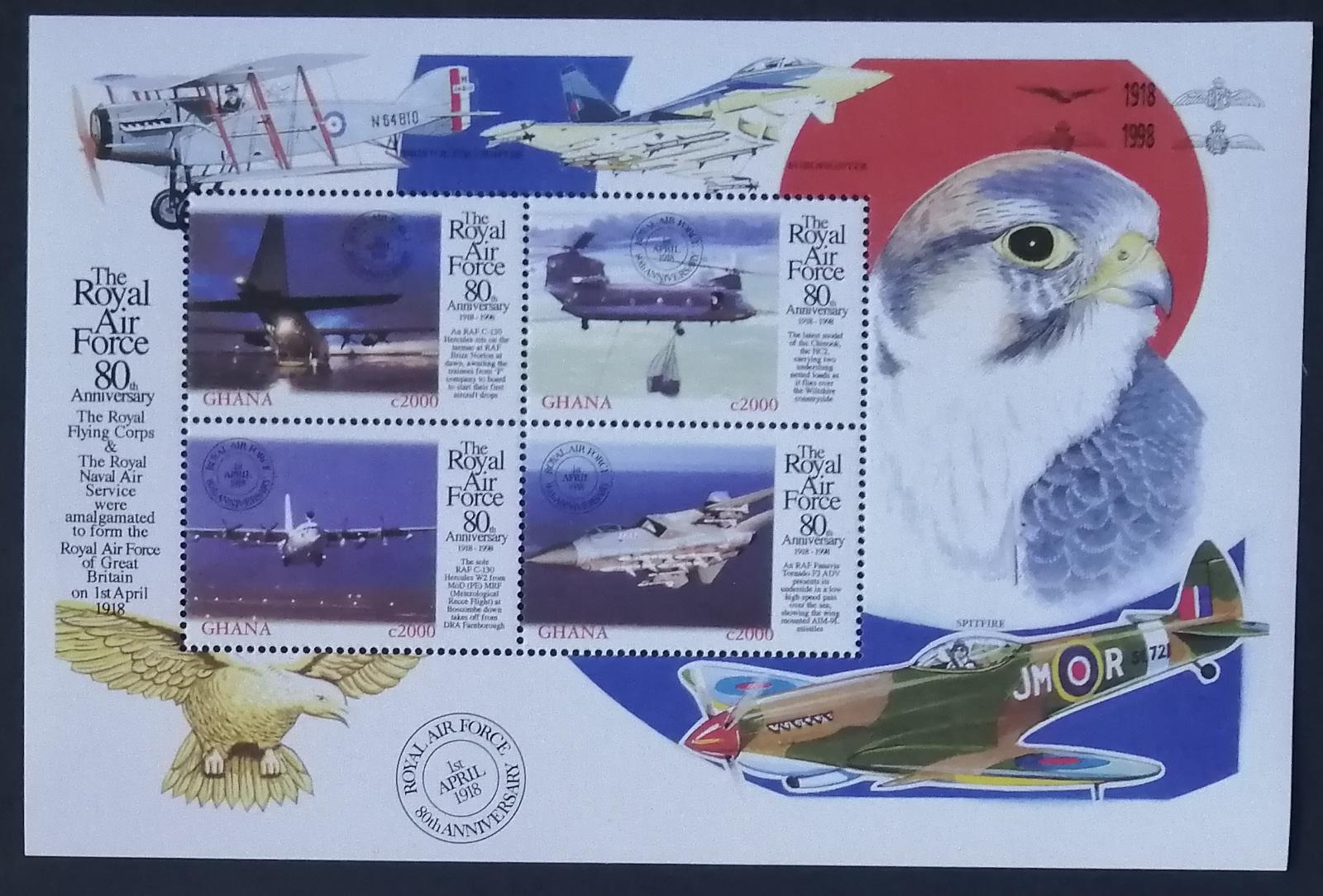 Ghana 1998 Mi.2875-8 11€ 80 let RAF, bojová letadla