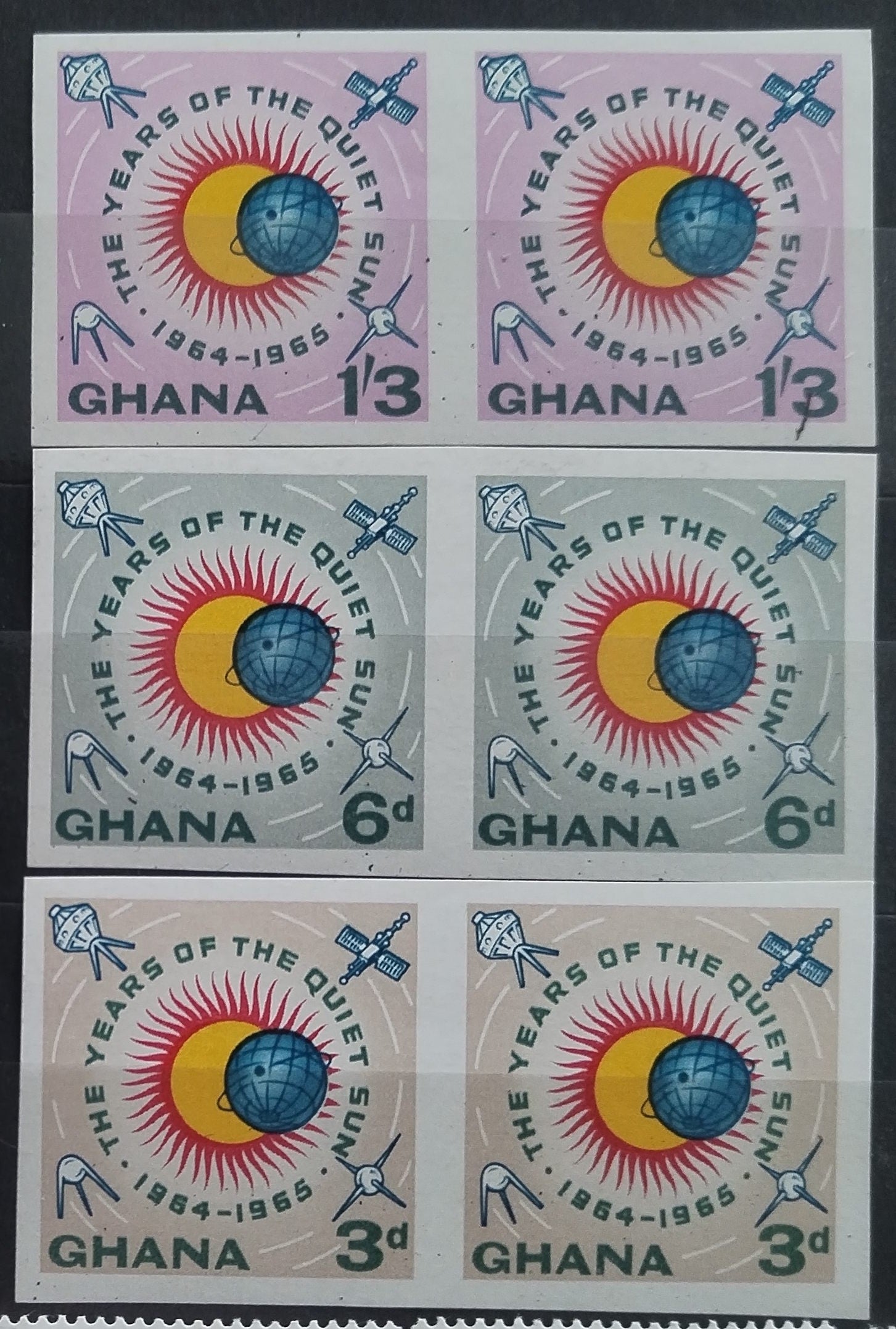 Ghana 1964 Rok klidného Slunce, Vesmír IMPERF PÁR