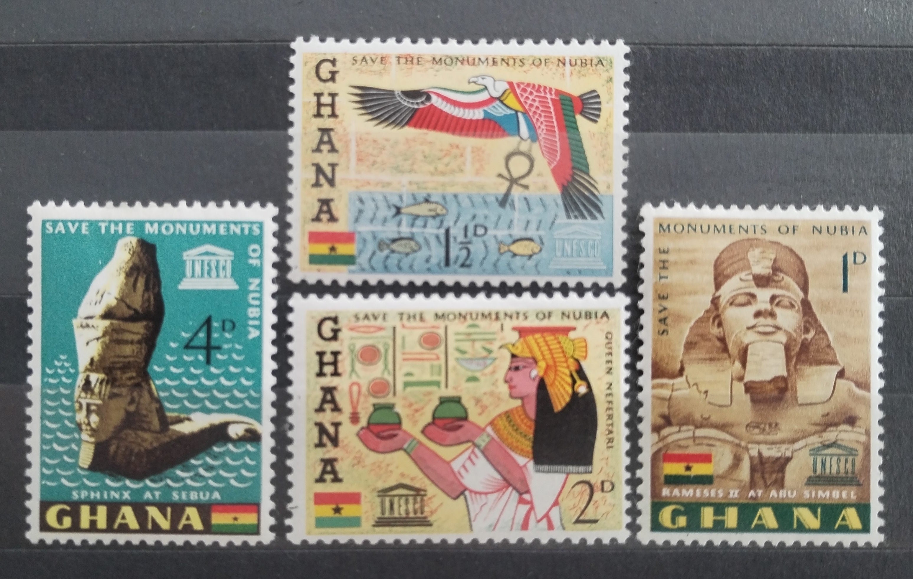 Ghana 1963 Nubijské monumenty, Egyptské umění nekompl.
