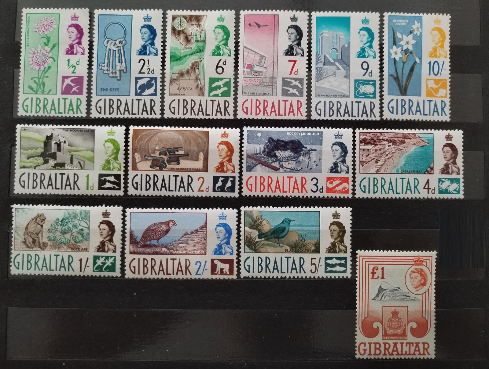 Gibraltar 1960 80£ Definitiva královny Alžběty II. Flora a fauna