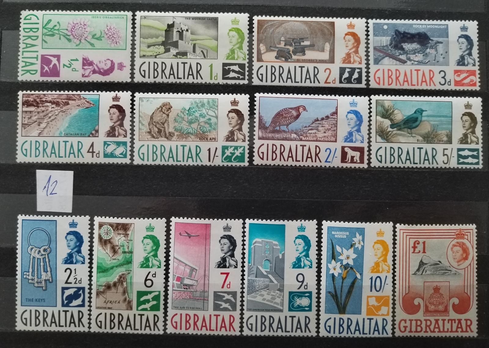 Gibraltar 1960 80£ Definitiva královny Alžběty II. Flora a fauna