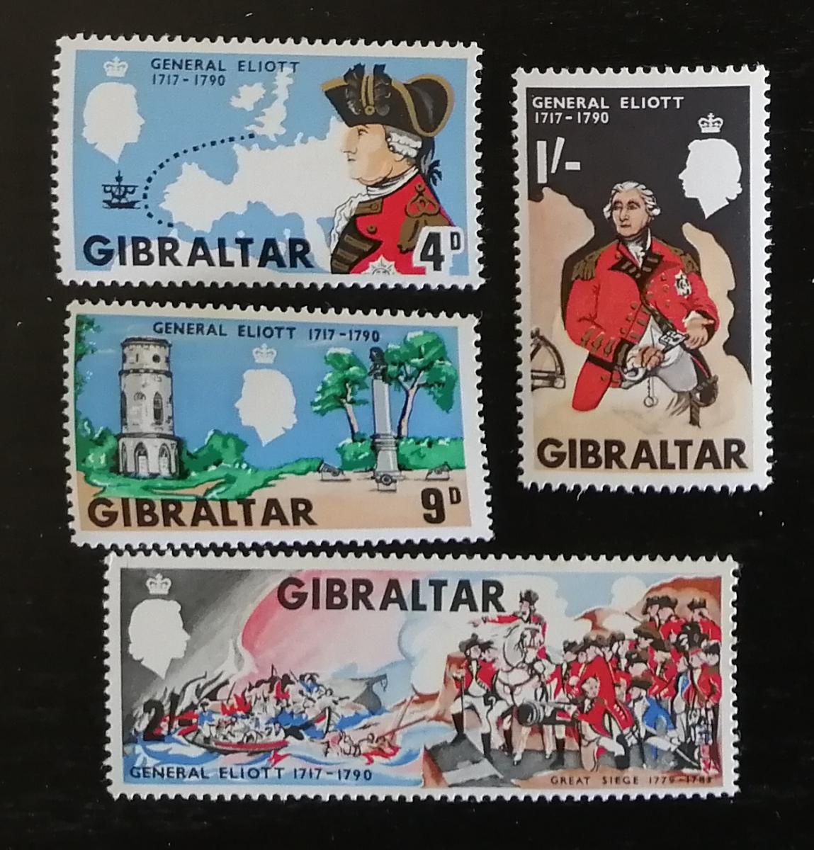 Gibraltar 1967 - komplet, výročí narození admirála Elliota, lodě