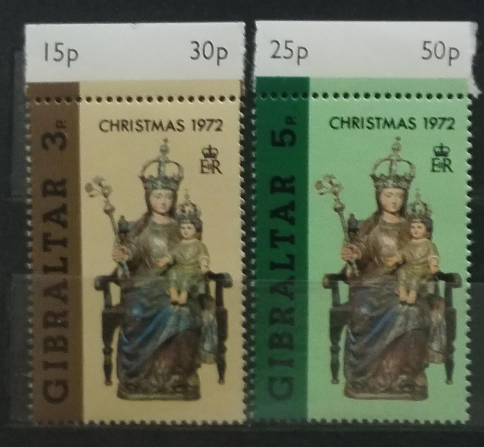 Gibraltar 1972 Vánoce a Madonna s Ježíškem