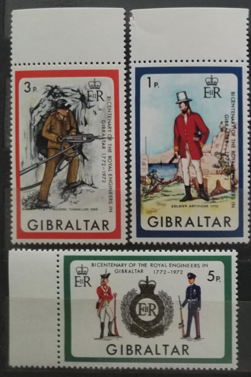 Gibraltar 1972 Výročí královských ženistů, Erby a vojáci