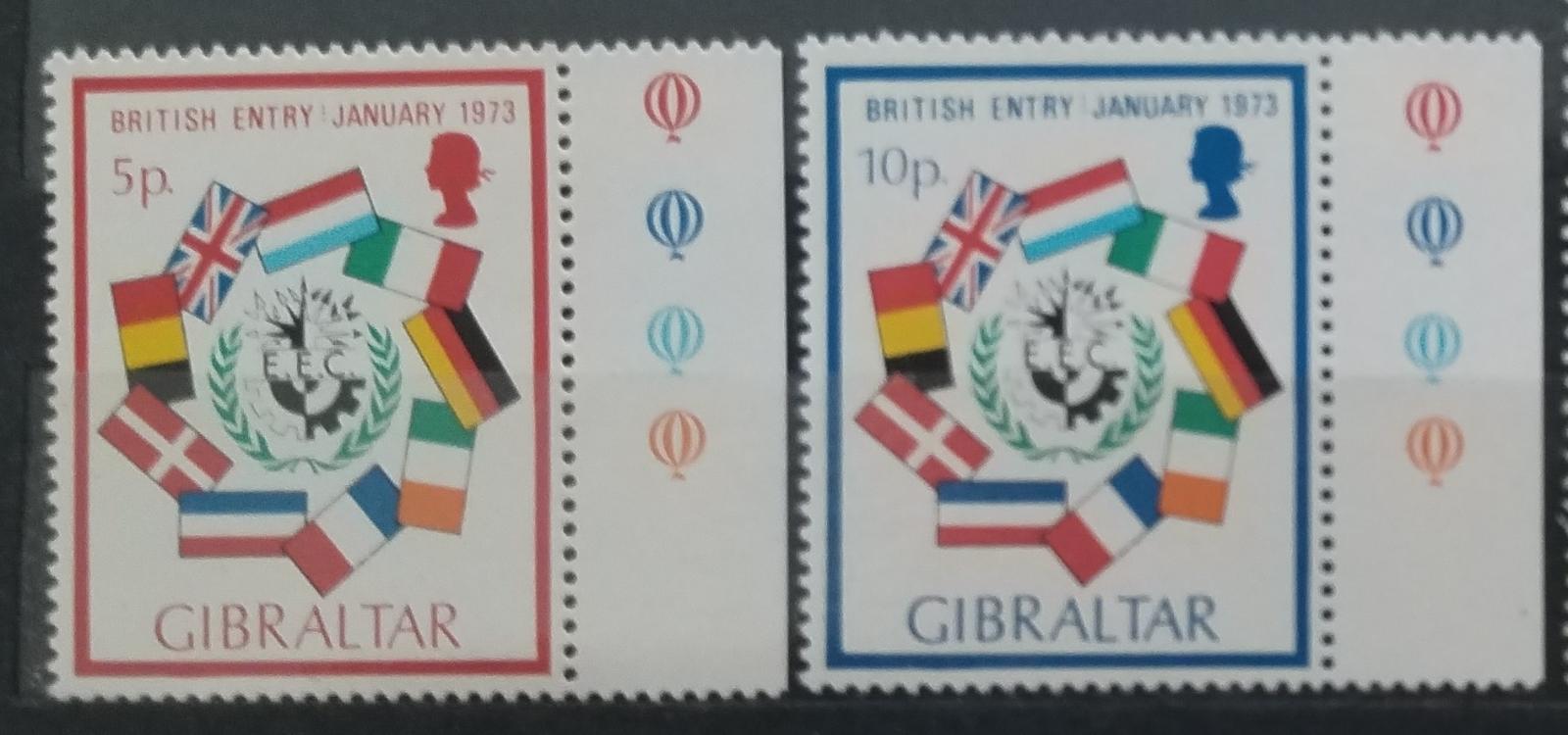 Gibraltar 1973 Vstup Británie do EU, Vlajky