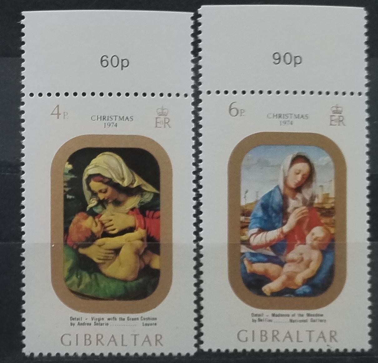 Gibraltar 1974 Vánoce a Marie s Ježíškem