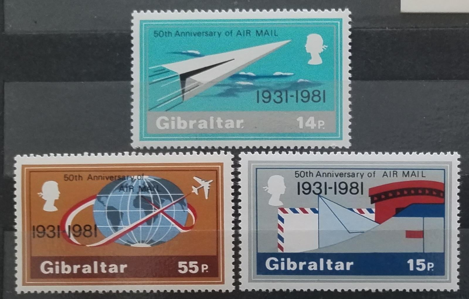 Gibraltar 1981 Výročí letecké pošty