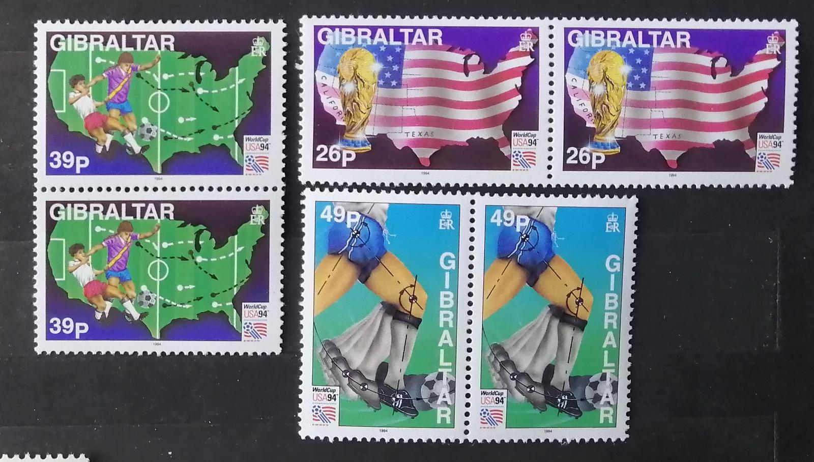 Gibraltar 1994 Mi.687-9 +9€ Mistrovství ve fotbale USA, Sport