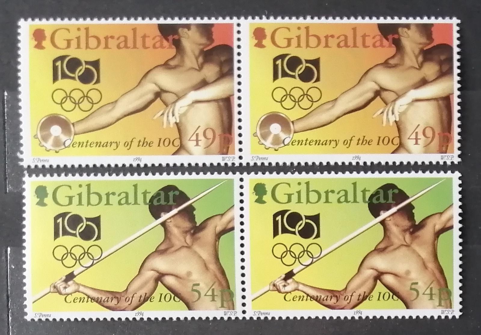 Gibraltar 1994 Mi.700-1 8€ Století Mezinárodní olympijské komise Sport