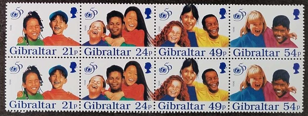 Gibraltar 1996 +11€ 50 let UNICEF, děti a charita v páru!